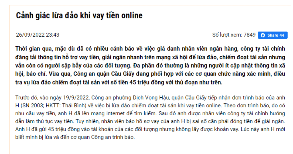 Bị lừa đảo vay tiền online phải làm sao ? Xem ngay 1 canh giac lua dao vay tien online
